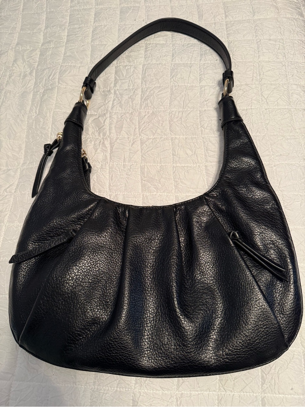 Urban Expression Classic Black Leather Hobo Bag - Women